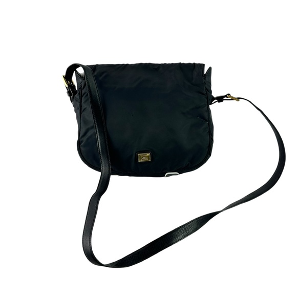 Vintage MOSCHINO Black Nylon Logo Crossbody Bag Purse - Picture 1 of 14